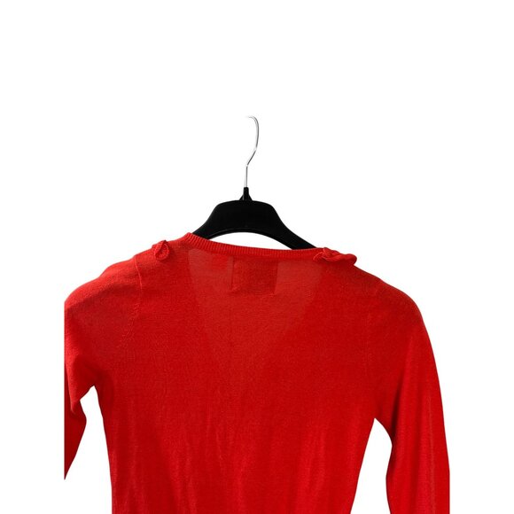 Anthropologie Guinevere Roaming Frills Ruffle Cardigan XS Orange Button Front - Picture 5 of 8